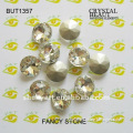 Fancy stone crystal round point back clear strass